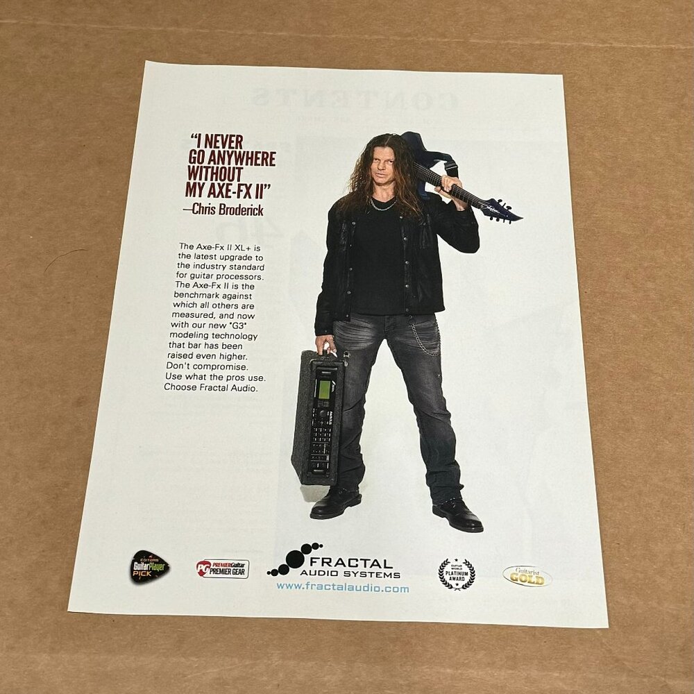 Chris Broderick of Megadeth - Fractal Audio Systems - 2015 Print Ad